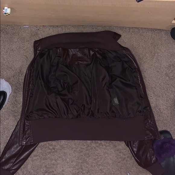 Dana Buchman Brown Faux Leather Jacket - Picture 2 of 4